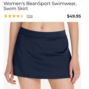 L.L. Bean NEW swim skirt navy blue sz 4 ladies lined  w panty